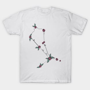 Bootes (The Herdsman) Constellation Roses and Hearts Doodle T-Shirt